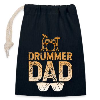 Batteur de papa batteur - Sac cadeau en coton avec cordon (14 x 20 cm) - bleu marine - Devant