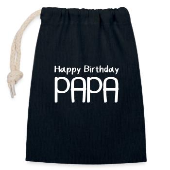 Happy Birthday Dad - Closable cotton gift bag (14x20cm) - navy - Front