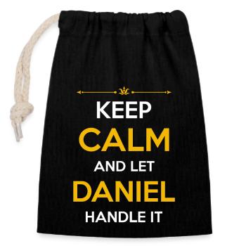 Daniel Nom Cadeau - Sac cadeau en coton avec cordon (14 x 20 cm) - noir - Devant