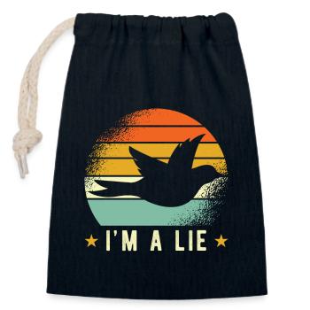 Birds Lie Meme - Closable cotton gift bag (14x20cm) - navy - Front