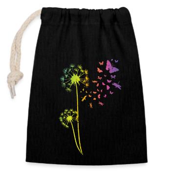 PustFlower Tattoo Dandelion Rainbow Dandelion - Closable cotton gift bag (14x20cm) - black - Front