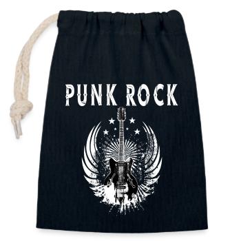 Punk rock - Closable cotton gift bag (14x20cm) - navy - Front