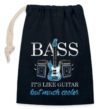 Bass Joueur - Sac cadeau en coton avec cordon (14 x 20 cm) - bleu marine - Devant