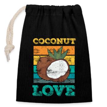 Coconut lover fruit coconut - Closable cotton gift bag (14x20cm) - black - Front