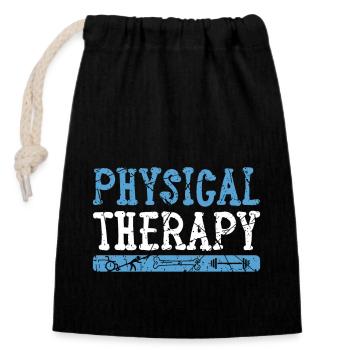 Physiotherapist Profession - Closable cotton gift bag (14x20cm) - black - Front