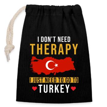 Türkei Urlaub Spruch lustig - Verschließbarer Geschenkbeutel aus Baumwolle (14x20cm) - Schwarz - Vorne