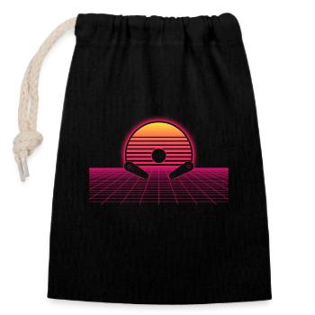 Pinball Flipper - Sac cadeau en coton avec cordon (14 x 20 cm) - noir - Devant