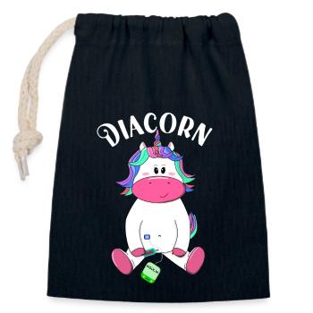 Diacorn - Closable cotton gift bag (14x20cm) - navy - Front