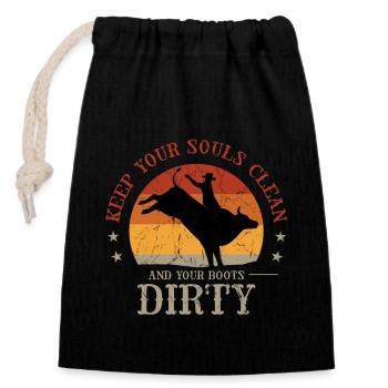 western, western huckleberry, tombstone, - Closable cotton gift bag (14x20cm) - black - Front