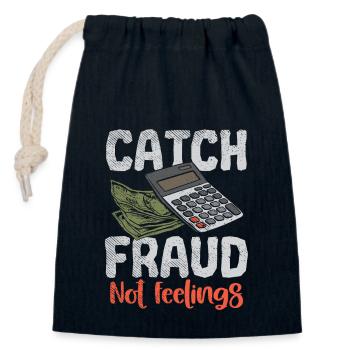 Catch Fraud Not Feelings - Verschließbarer Geschenkbeutel aus Baumwolle (14x20cm) - Navy - Vorne