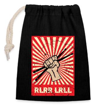 Batteur Drum Sticks - Sac cadeau en coton avec cordon (14 x 20 cm) - noir - Devant