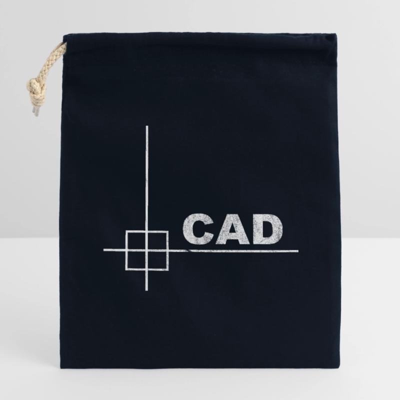 Minimal CAD Designer Engineering Design Closable cotton gift bag (14x20cm)