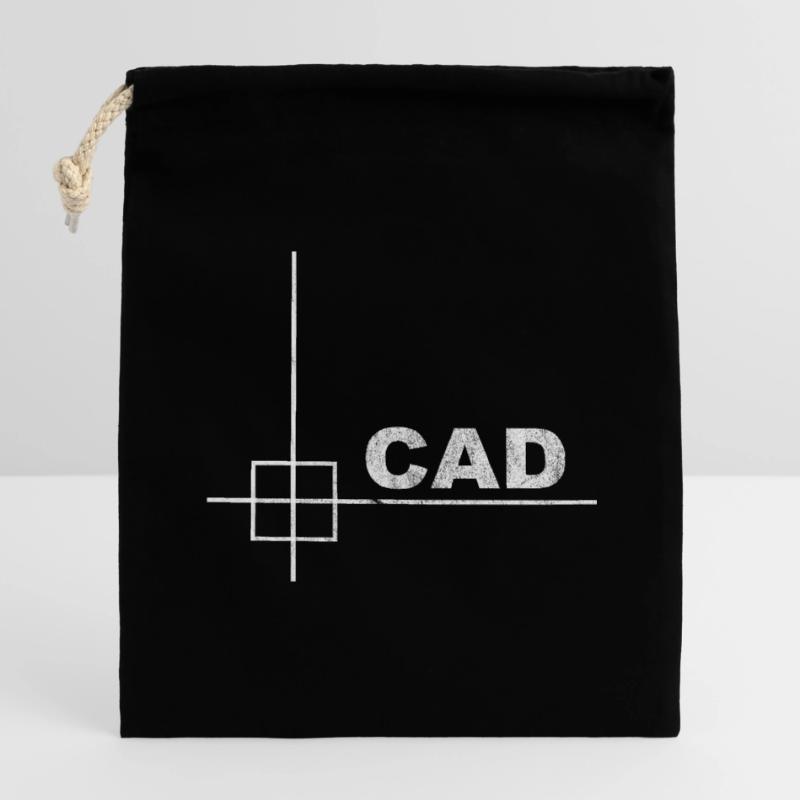 Conception technique minimale CAD Designer Sac cadeau en coton avec cordon (14 x 20 cm)