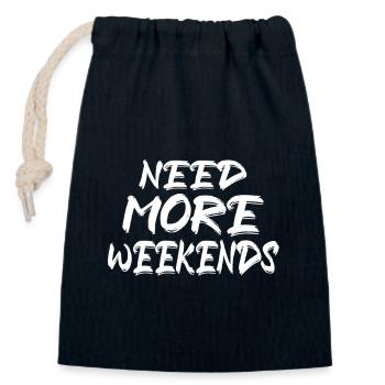 More Weekends - Closable cotton gift bag (14x20cm) - navy - Front