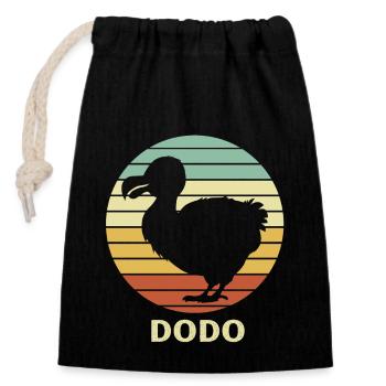 Dodo - Verschließbarer Geschenkbeutel aus Baumwolle (14x20cm) - Schwarz - Vorne