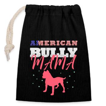 American Bully Bully, Pitbull, - Sac cadeau en coton avec cordon (14 x 20 cm) - noir - Devant