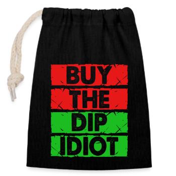 stock exchange - Closable cotton gift bag (14x20cm) - black - Front