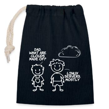 Dad What are clouds made of? - Closable cotton gift bag (14x20cm) - navy - Front