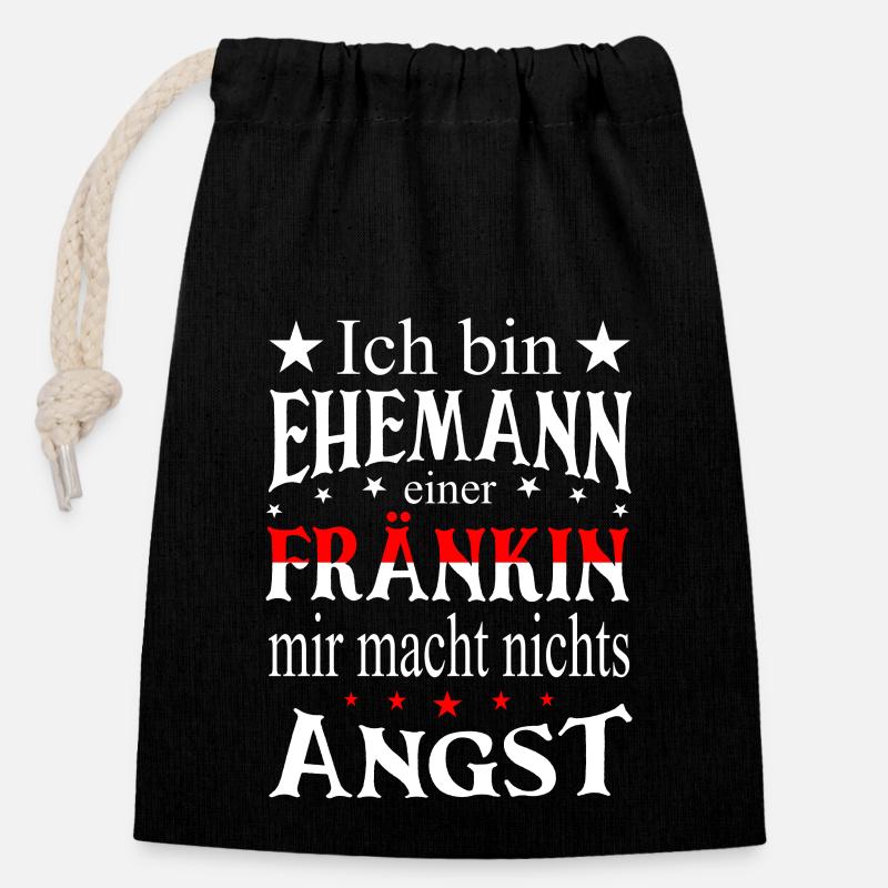 Ich bin Ehemann einer Fränkin Franken - Verschließbarer Geschenkbeutel aus Baumwolle (14x20cm) - Schwarz