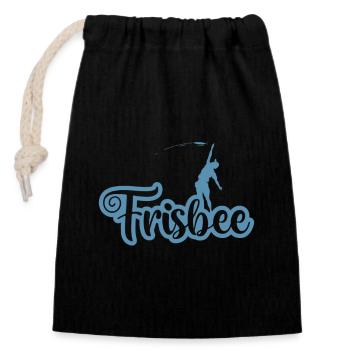 Play Frisbee with friends - Closable cotton gift bag (14x20cm) - black - Front