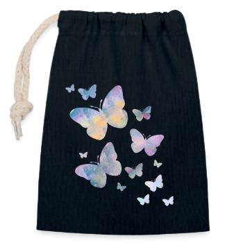Schmetterling Schmetterling Tier bunt Farbe - Sac cadeau en coton avec cordon (14 x 20 cm) - bleu marine - Devant
