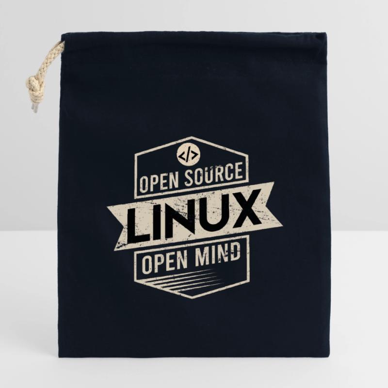 Open Source Open Mind Linux Operating System Closable cotton gift bag (14x20cm)