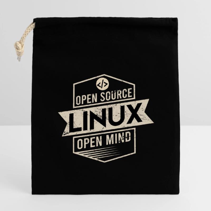 Open Source Open Mind Linux Betriebssystem Verschließbarer Geschenkbeutel aus Baumwolle (14x20cm)
