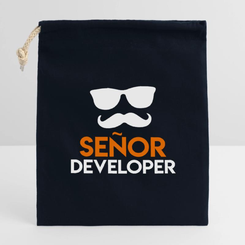 Senor Developer Programmer Developer Nerd Closable cotton gift bag (14x20cm)