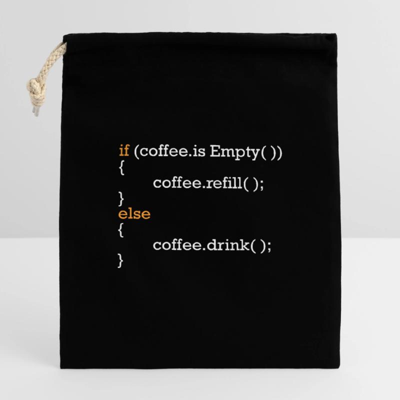 Programmeurs café blague code programme blague Sac cadeau en coton avec cordon (14 x 20 cm)