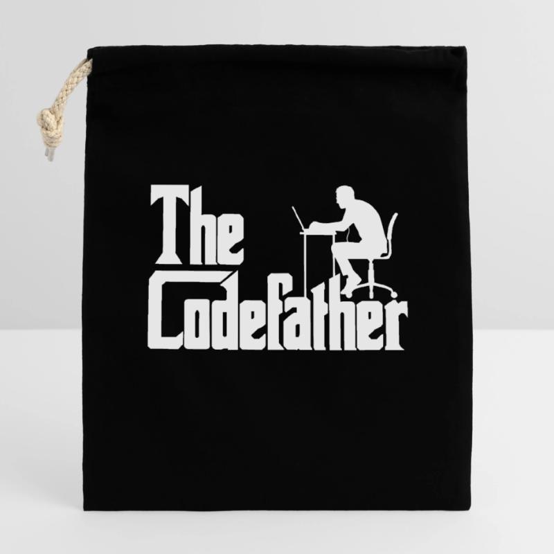 Code code développeur Codefather Spruch Sac cadeau en coton avec cordon (14 x 20 cm)