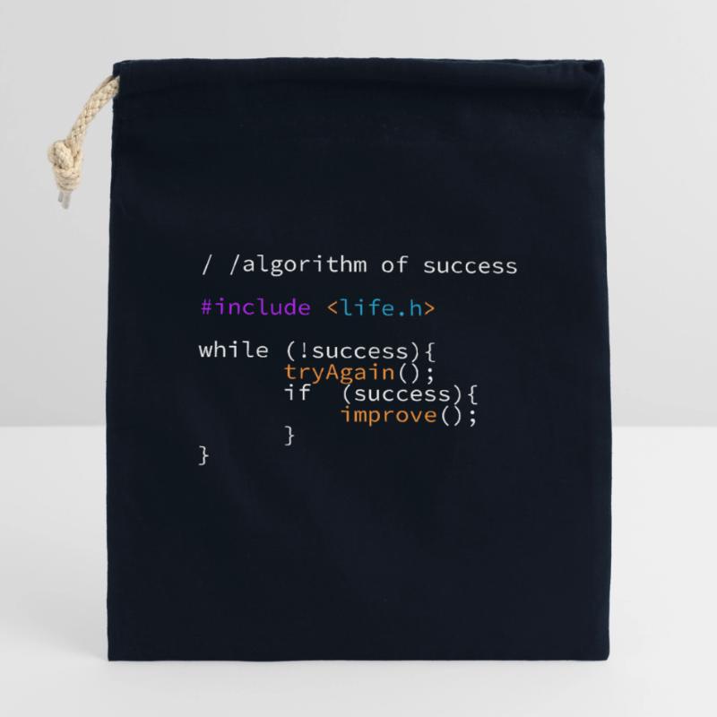 Code de programme algorithme de succès it développeur Sac cadeau en coton avec cordon (14 x 20 cm)