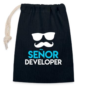 Senor Developer Informatiker Nerd Entwickler - Verschließbarer Geschenkbeutel aus Baumwolle (14x20cm) - Navy - Vorne