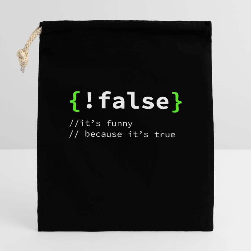 Programmer Developer IT Gift Nerd Geek Closable cotton gift bag (14x20cm)