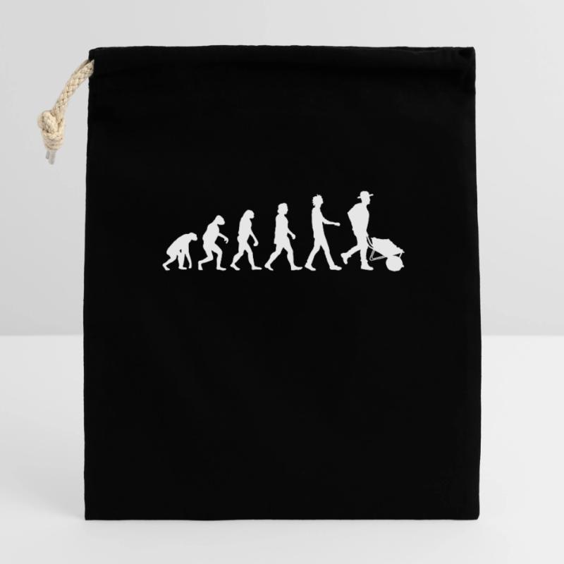 Gärtner Garten Evolution Verschließbarer Geschenkbeutel aus Baumwolle (14x20cm)