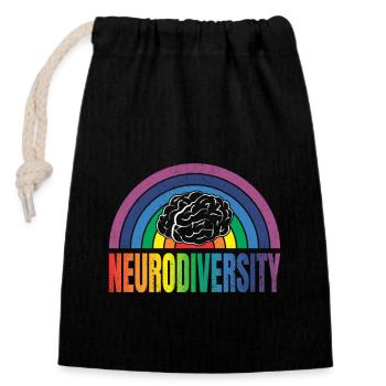 Neurodiversity Neurodiversity Autistic Autism - Closable cotton gift bag (14x20cm) - black - Front