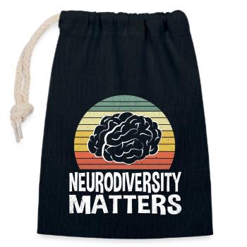 Neurodiversity Neurodiversité Autiste Autisme - Sac cadeau en coton avec cordon (14 x 20 cm) - bleu marine - Devant