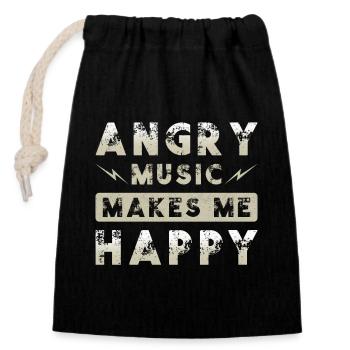 Metal Musik Angry Music - Verschließbarer Geschenkbeutel aus Baumwolle (14x20cm) - Schwarz - Vorne