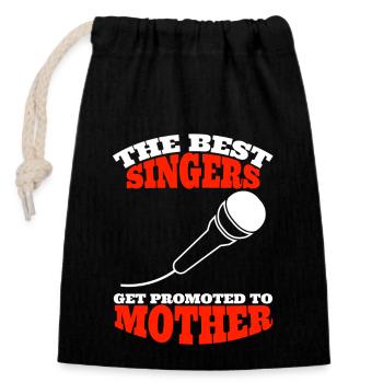 Sängerin Musik Mutter Musikerin Frau Mikrofon Mama - Sac cadeau en coton avec cordon (14 x 20 cm) - noir - Devant