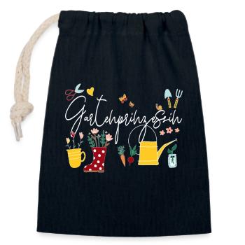 Allotment garden beginner garden princess vegetables - Closable cotton gift bag (14x20cm) - navy - Front