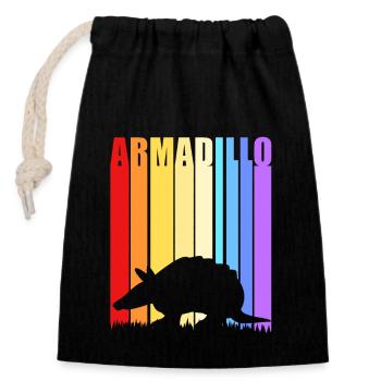 Armadillo - Closable cotton gift bag (14x20cm) - black - Front