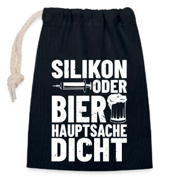 Fliesenleger Profi Hauptsache Dicht Plattenleger - Verschließbarer Geschenkbeutel aus Baumwolle (14x20cm) - Navy - Vorne