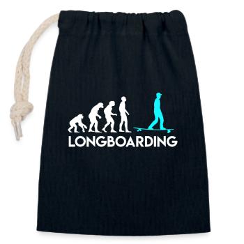 Affe Mensch Longboarder Evolution Entwicklung - Verschließbarer Geschenkbeutel aus Baumwolle (14x20cm) - Navy - Vorne
