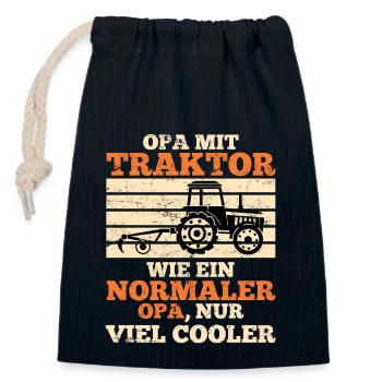 Opa Traktor Trekker Geschenk Landwirt Bauer - Verschließbarer Geschenkbeutel aus Baumwolle (14x20cm) - Navy - Vorne