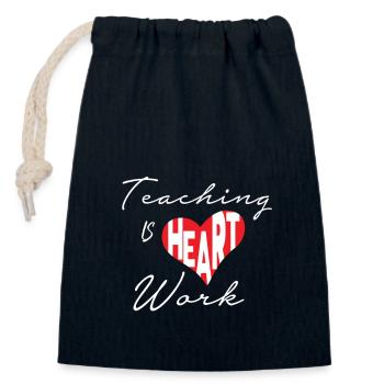 Teacher Teacher Teacher School Lecturer - Closable cotton gift bag (14x20cm) - navy - Front