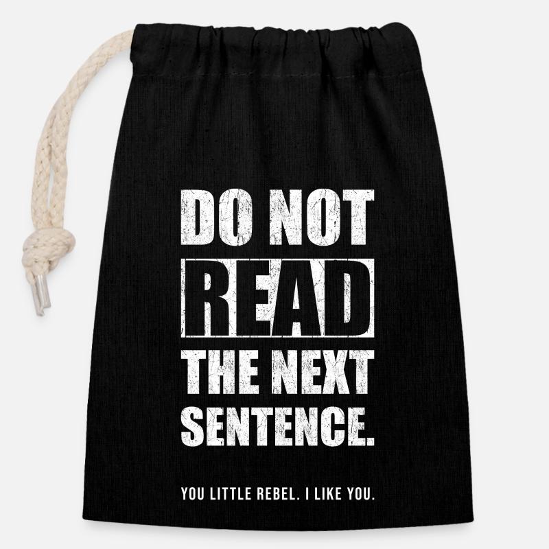 Lustiger Spruch - Verschließbarer Geschenkbeutel aus Baumwolle (14x20cm) - Schwarz
