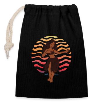 Hula Girl Hawaii Hula Dancer Dress Dance Aloha - Closable cotton gift bag (14x20cm) - black - Front