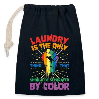 Laundry Is The Only Thing That Should Be Separated - Verschließbarer Geschenkbeutel aus Baumwolle (14x20cm) - Navy - Vorne