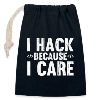 Hacker Hacking Code Computer admin Spruch Geschenk - Verschließbarer Geschenkbeutel aus Baumwolle (14x20cm) - Navy - Vorne