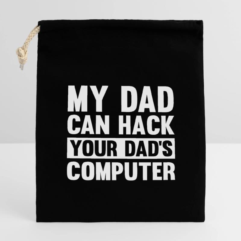 Hacker Hacking Code Computer papa saying gift Closable cotton gift bag (14x20cm)