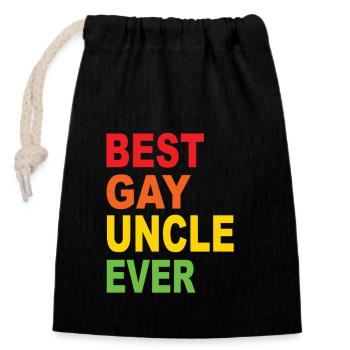 Best Gay Uncle Ever - Sac cadeau en coton avec cordon (14 x 20 cm) - noir - Devant